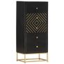 Drawer Cabinet Black and Gold 45x30x105 cm Solid Mango Wood Image 8