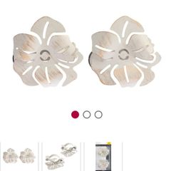 curtains clip backs ivory x 2