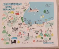 Wellington, NZ Map illustration A4