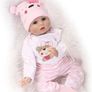 Realistic Reborn Dolls 22inch 55cm Lifelike Baby Dolls Soft Silicone Vinyl Weighted Cloth Body with Feeding Kit Reborn Dolls Girls (FREE POSTAGE) Image 2