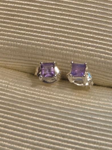 925 Sterling Silver Amethyst Earrings