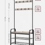 Vintage Coat Rack with Removable Hooks, Bench and Shoe Rack 2 Mesh Shelves Industrial Design Image 3