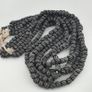 Vintage African Style White Stripe Black 8.2mm - 8.5mm Glass Beads Necklace Strand Image 2