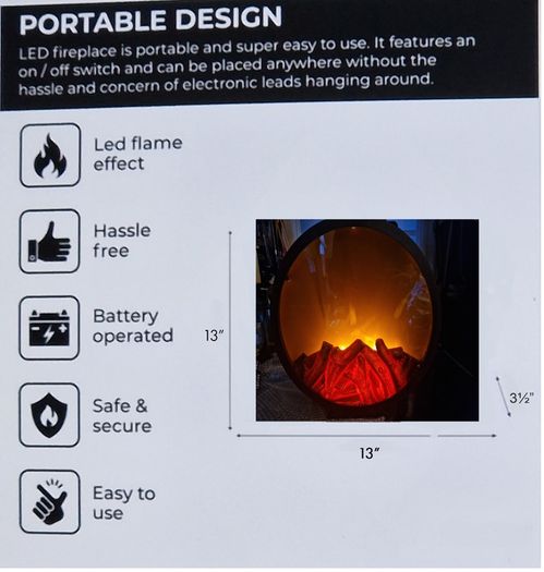 The Grange LED Battery Operated Fireplace Lantern