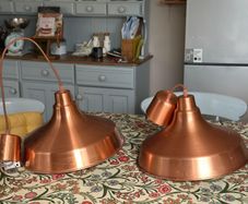2 brass ceiling pendant lights