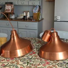 2 brass ceiling pendant lights