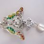 Sterling silver real ruby plique a jour enamel pendant Image 7