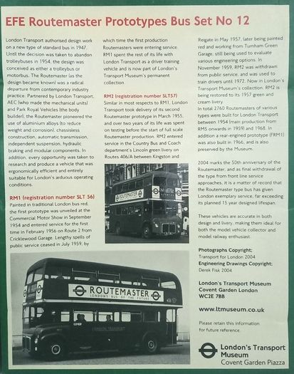 Efe Limited Edition Routemaster Buses Prototypes Anniversary Set in ...