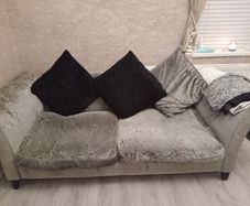 Crushed velvet sofa