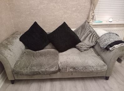 Crushed velvet sofa