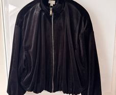 Zara Black Velvet Bomber jacket size M Please see photos