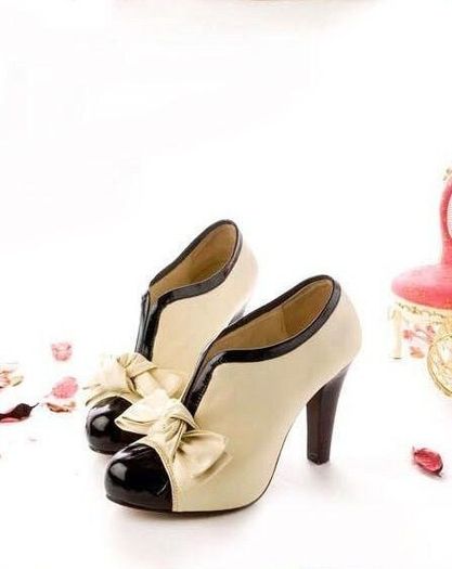 The Wedding Shoe, black and cream.
