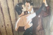 Tango Dancers, original pastel and oil painting by Argentinian artist