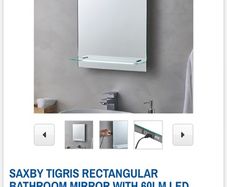 Saxby Tigris Rectangular Bathroom Mirror With 60lm Led Light 390mm X 500mm