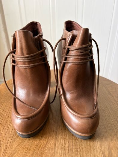 Creeks Brown leather ankle boots with heels 36/3