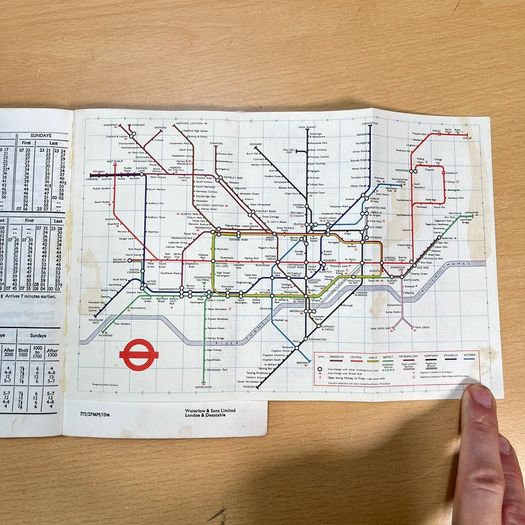 1972 London Transport Underground Guide Timetable with Tube Map