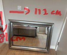 Large Silver Framed Wall Mirror