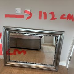 Large Silver Framed Wall Mirror