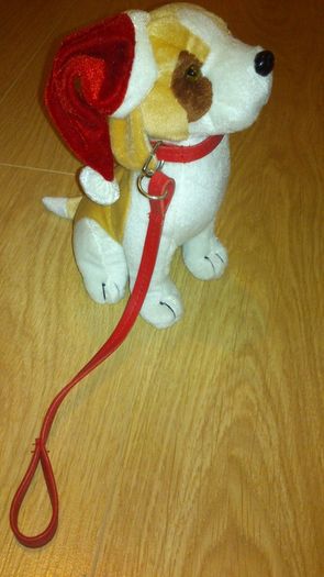 Dog teddy with Santa hat