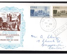 1968 Ireland 800th Anniversary of St. Mary's Cathedral, Limerick Commemorative Stamp  Illustrated Addressed PhilArt First Day Cover (FDC)