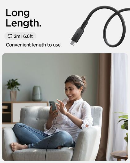 Spigen ArcWire Thunderbolt 4 Cable 240W Fast Charging 6.6/2m 40Gbps Data Transfer USB-IF Certified PD3.1 EPR USB4 Gen3 - Boxed!