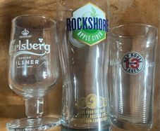 Carling rockshore apple cider  hop house 13 Carlsberg Beer Glasses