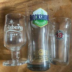 Carling rockshore apple cider  hop house 13 Carlsberg Beer Glasses