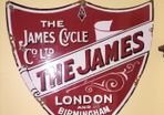 James enamel sign