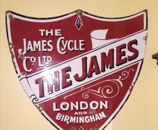 James enamel sign