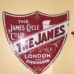 James enamel sign