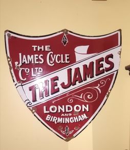 James enamel sign