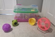 hamster cage and accessories