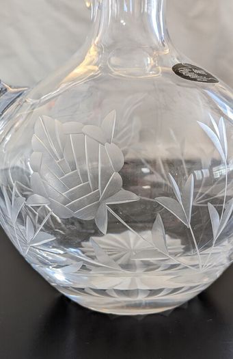 Failte Irish Lead Crystal Jug Peter O Farrell Signed 1983 Hand Cut Ireland 19cm