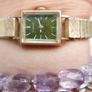 Vintage  Ladies  Gold Plated TISSOT Swiss Made Mechanical Square Tank Watch (works well) Image 4
