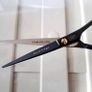 Professional Hair Cutting Scissors, Hairdressing Scissors Shears for Barber Salon Stainless Steel with High hardness of Edge. (13cm, Black) Image 3