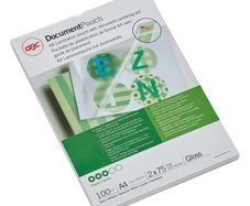 A4 laminating pouch 75 micron glossy GBC 100-pack
