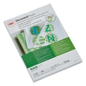 A4 laminating pouch 75 micron glossy GBC 100-pack