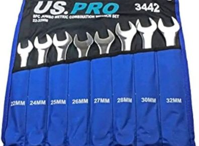 8 Piece Jumbo Metric Combination Spanner Set