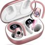 MULTIPLE COLOURS AVAILABLE | 2023 Wireless Earphones Bluetooth 5.3 Headphones Wireless, Ear Buds Wireless Earbuds with Earhooks, IP7 Waterproof 50H Stereo Wireless Headphones Sport, Dual LED Display, Deep Blue Image 2