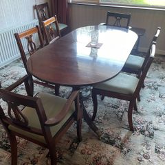 vintage mahogany table and chairs