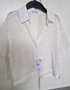 Bershka Short Sleeve Textured Rustic Shirt