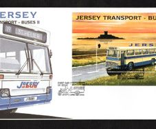 2008 Jersey Jersey Transport (3rd series). Coaches Commemorative Stamp Miniature Sheet First Day Cover (FDC)