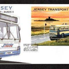 2008 Jersey Jersey Transport (3rd series). Coaches Commemorative Stamp Miniature Sheet First Day Cover (FDC)