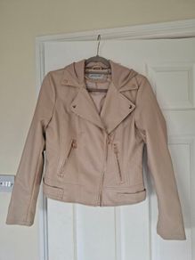 Yu & Me beige leather jacket