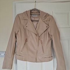 Yu & Me beige leather jacket