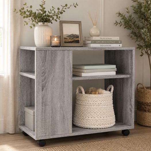 Side Table Cabinet Rolling Wheels