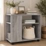 Side Table Cabinet Rolling Wheels Image 3