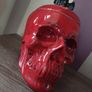 Halloween Red Ceramic Skull Candy Dish Image 2