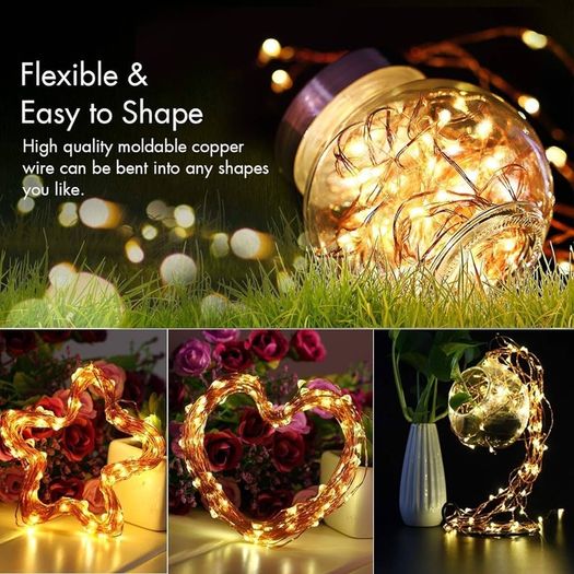 [2 Pack] Fairy String Lights, 120LED 12M/40Ft 8 Modes USB Plug in Powered Lights Waterproof Outdoor/Indoor Copper String Lights with Remote Timer for Bedroom, Party, Christmas