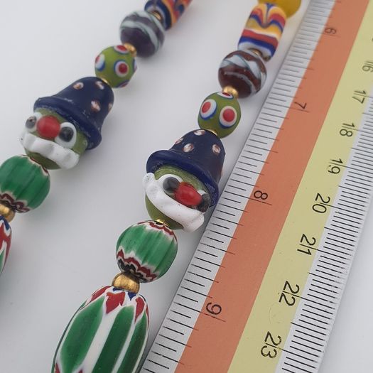 Vintage Venetian African Style Mix Glass Beads Necklace
